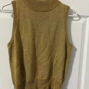 Petite Sophisticate Metallic Gold Sweater